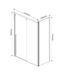 Душевой уголок Vincea Lugano VSR-1L1012CLGM-1, 1200*1000, вороненая сталь, стекло прозрачное